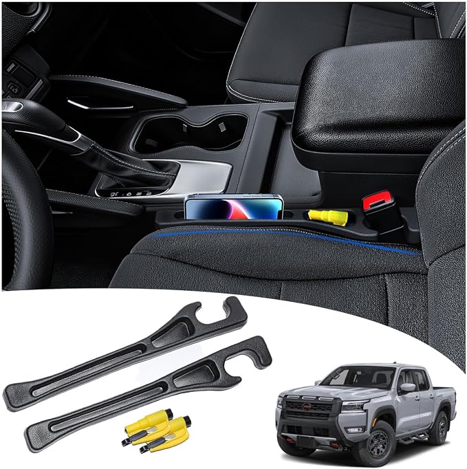 LLXGAB【Compatible with Nissan Frontier Seat Gap Filler,No Drop Seat Guard Compatible with Nissan Frontier,Drop Seat Guards for Cars(2Pcs),Emergency Keychain Car Escape Tool(2Pcs)