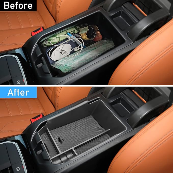 Compatible with BMW X3 Center Console Organizer 2018-2024,for 2019-2024 X4 Console Organizer Tray, for X3 G01/X4 G02 Center Aremrest Secondary Storage Box With Coin Holder(Not Fit 2025+)