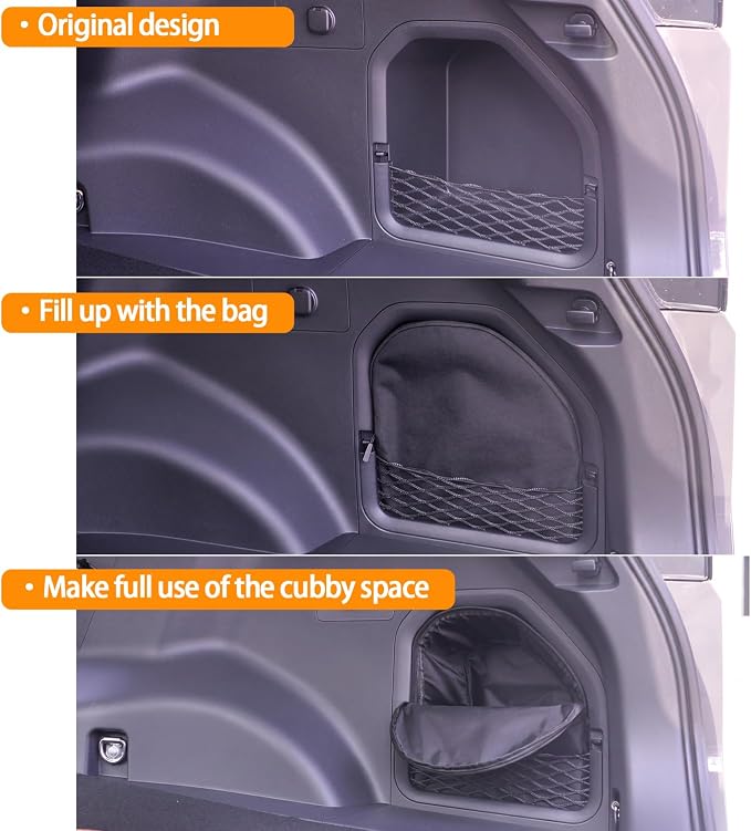Trunk Upgrade, Trunk Organizer Pocket Bag, Trunk Cubby Storage bag,Cargo side pocket For Toyota Rav4 Gen6 2026+ Black, 1 pc