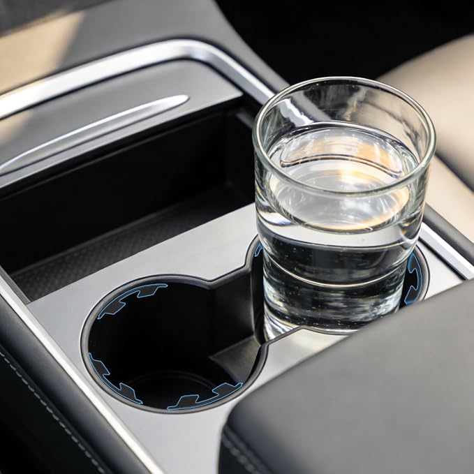 Car Cup Holder Limiter, 6Pcs Cupholder Insert for Car, Silicone Stabilizer for Water Bottles & Travel Mugs, Secure Fit with Anti-Slip Base, Universal for Most Vehicles (Black)