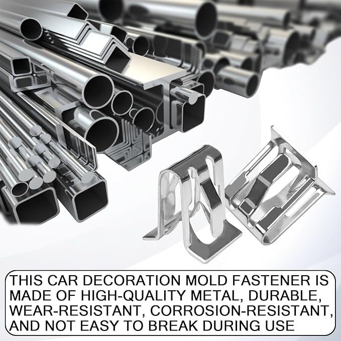 15PCS Car Trim Panel Metal Retainer Clip, Universal U-Shaped Car Dashboard Console Fastener Replaces OEM#11588650, Dash Retainer Clips for Chevy Buick GMC Cadillac Saturn Tucks SUV