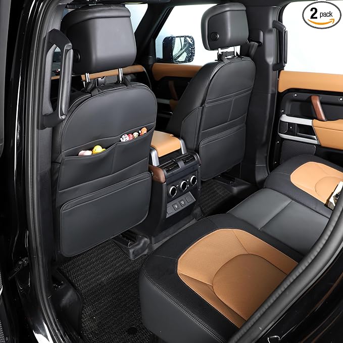 TAIKOO Seat Back Protector,Shields Seat Backs From Kicks and Adds Storage | kick mats back seat protector easy to install and clean, well-crafted, sturdy, durable and stylish.2 Pack