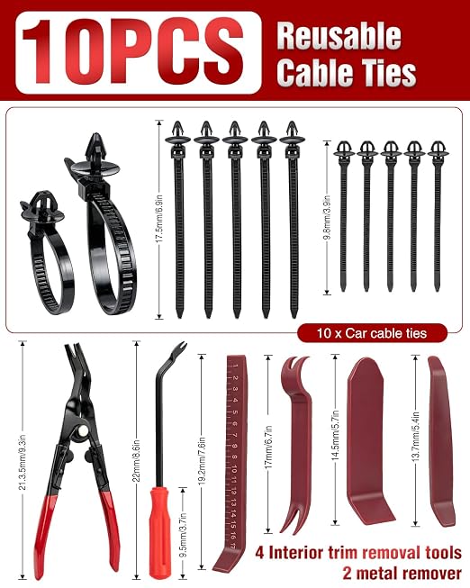 2080PCS Automotive Retainer Clips& Trim Removal Tools,32 Universal Sizes Push Type Rivets Fasteners,Door Panel Clips for Car Bumper, Fender,Door Panel and Interior Repair for Ford,Toyota,Chevy,Honda