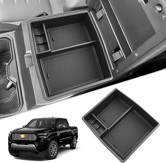 SKTU for 2024 2025 2026 Toyota Tacoma Center Console Organizer 2024 2025 2026 Tacoma (SR/SR5/TRD/Limited/Trailhunter/TRD Pro) Console Tray Toyota Tacoma 2024 2025 2026 Accessories with Coin Holder