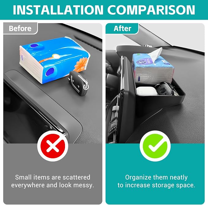 Center Console Organizer Tray Compatible with 2019-2025 Toyota RAV4 & Prime Accessories, Dashboard Storage Box Dash Organizer (ONLY Fit 8" Multimedia Display Screen) for RAV-4 Accessories