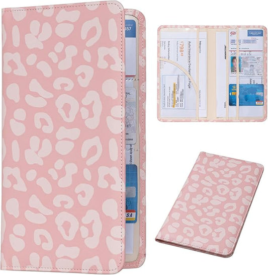 Car Registration and Insurance Holder, Insurance Card Holder, Car Registration Holder, Leopard Cover with Magnetic Shut