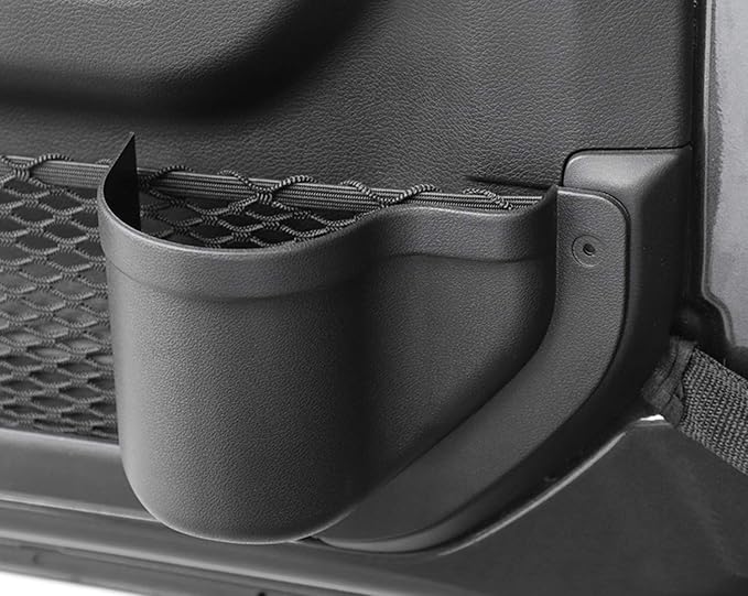 YOCTM 2-PACK Front Door Organizer Tray For 2018 2019 2020 2021 2022 2023 2024 2025 Jeep Wrangler JL JLU Rubicon Sport Sahara Gladiator JT 4EX Interior Storage Box Accessories Black (Front Door Tray)