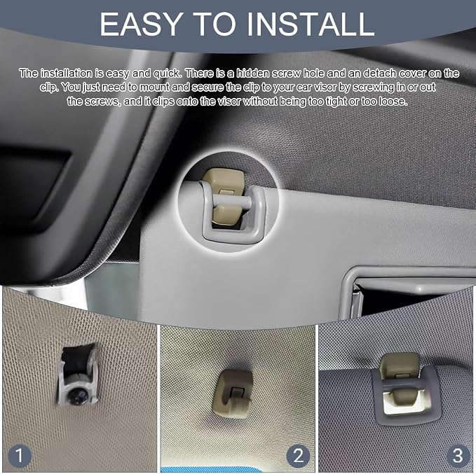 2PCS Car Sun Visor Clips, Visor Clips for Cars, Sun Visor Hook Clip Bracket Replacement 95994975 95994976, Car Visor Support Holder Bracket Hanger for Cruze 2011-2016 Verano 2012-2017 (Beige)