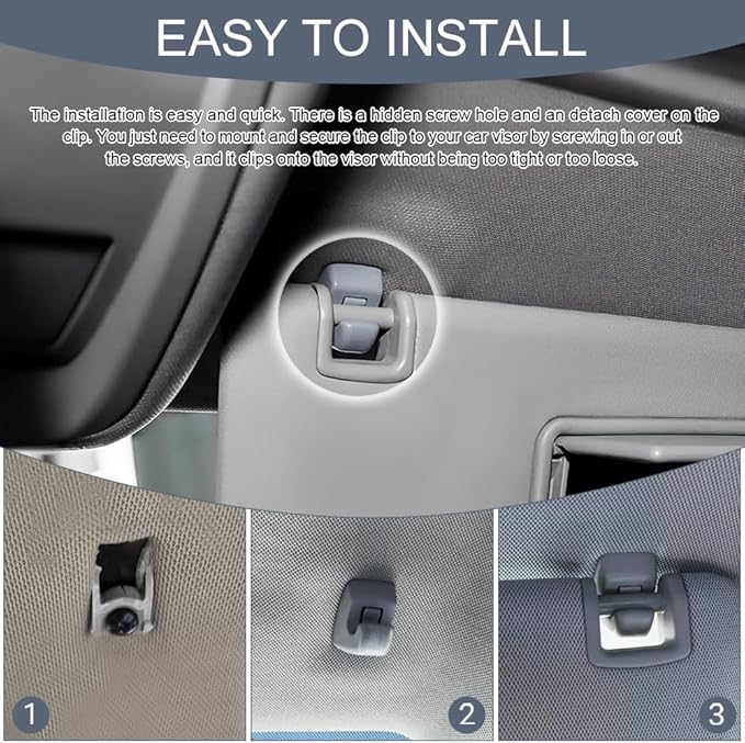 2PCS Car Sun Visor Clips, Visor Clips for Cars, Sun Visor Hook Clip Bracket Replacement 95994975 95994976, Car Visor Support Holder Bracket Hanger for Cruze 2011-2016 Verano 2012-2017 (Grey)