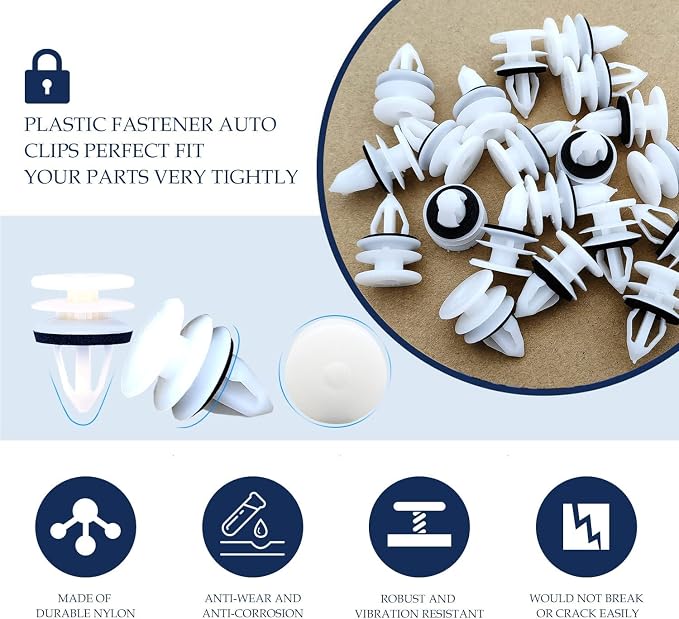 30pcs Door Trim Panel Retainer Clip, Compatible with GM Chevrolet Saab Hummer H2 Equinox Camaro GMC Cadillac ATS CTS SRX 11519031
