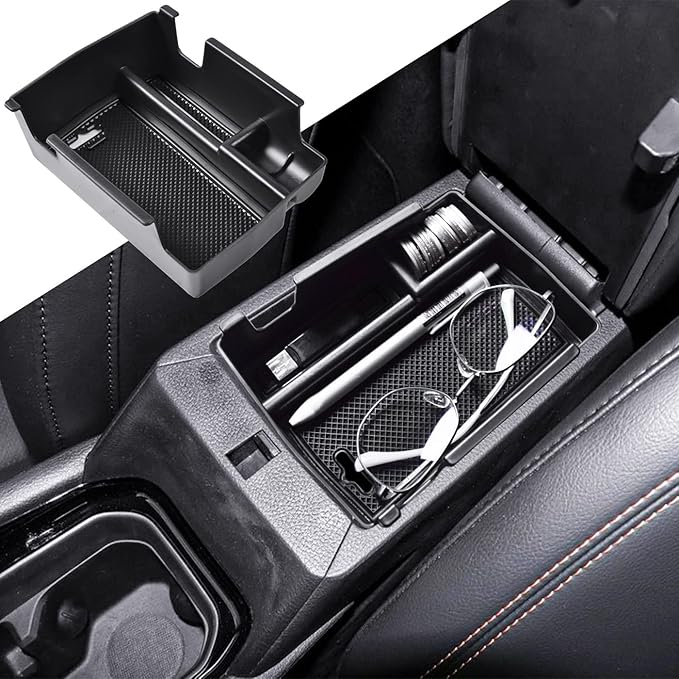 Center Console Organizer Tray Compatible with Jeep Compass 2022 2023 2024 2025 Accessories Insert Armrest Glove Box Secondary Storage Divider ABS Materials，Black