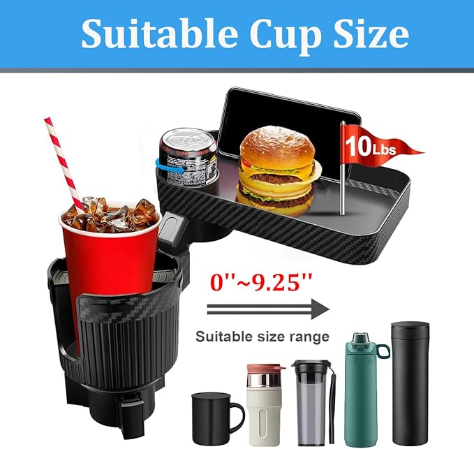 Car Cup Holder Expander Water Bottle Base fit Stanley for Yeti Rambler for Hydro Flasks 14/24/32/36/40oz -Adjustable Expandable Cup Holder Accessories for car Most Cars Trucks SUVs.(BJ-2392)