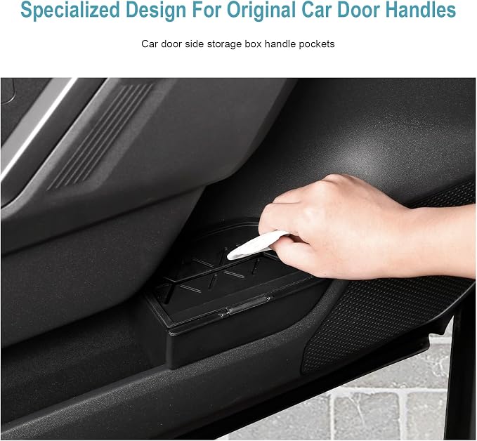 CDEFG 2Pcs for 2026 Toyota RAV4 Center Console Organizer Door Handle Pockets Trash Can Storage Box for 2026 Toyota RAV4 (LE/SE/XLE Premium/Woodland/XSE/Limited) Accessories Front-Door Storage Holder