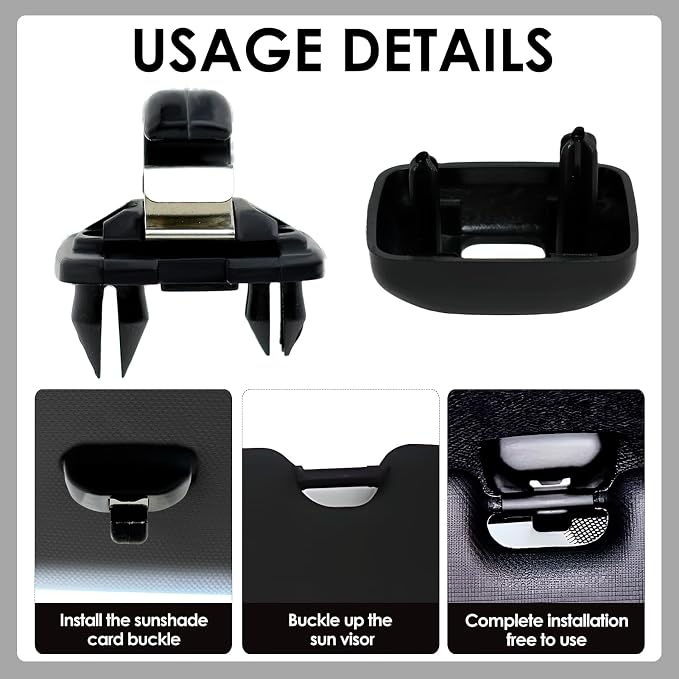 2015 Q5 Sun Visor Clip Replacement Compatible with Audi, Sunvisor Inner Clip for A1 A3 A4 A5 A6 Q3 Q5 S3 S4 S5 TT, ABS Construction Interior Sunscreen Holder Hook, OEM #8U0857562A (1Pcs Black)