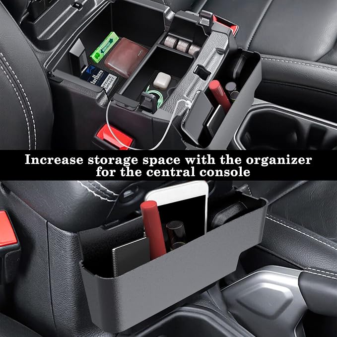 Eamplest Center Console Organizer for Jeep Wrangler JL/JLU 2018-2026 & Gladiator JT 2020-2024 2025 2026 Accessories Gear Shift Side Tray Organizer, Hanging Armrest Storage Box - 3PCS (Not for JK/JKU)