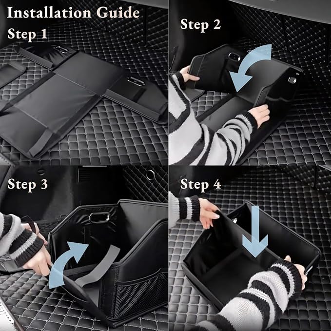 Car Seat Storage Organizer – Compact PU Leather Bin for Trunk, Front Seat, Back Seat & Car Floor