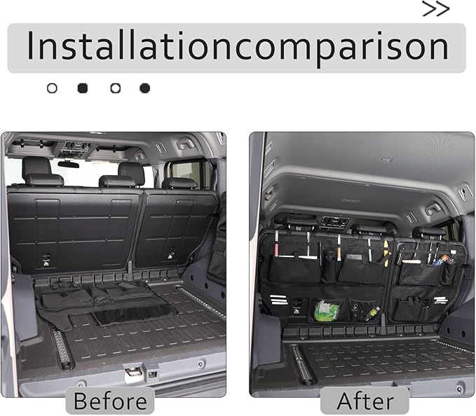 Car Trunk Organizer Compatible with INEOS Grenadier 2020-2024, Back Seat Trunk Organizer, Hanging Car Organizer Trunk Foldable Cargo Storage with Adjustable Straps Large Capacity
