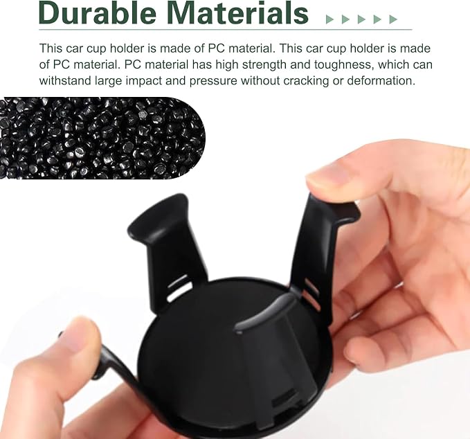 2PCS Car Cup Holder Insert, Upgraded Adaptive Clamping Arm Auto Cup Holder Expander, Adjustable Anti-Shake Car Drink Holder Insert, Anti-Slip Self-Adhesive Bottle Locking Expander Accessory