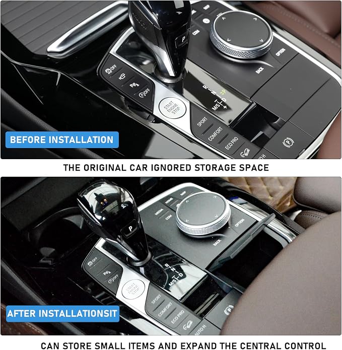 Center Console Organizer for BMW X3 iX3 X4 Accessories,Car Hidden Storage Box for BMW X3 X4 M2 M3 i3 M4 2019-2023 ABS Center Console Organizer Storage Box M3 328i 330i