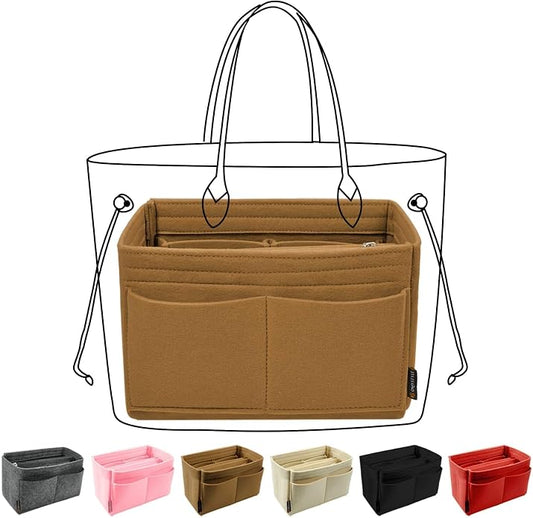 OMYSTYLE Purse Organizer Insert, Felt Tote Bag Organizer Insert with 5 Sizes, Handbag Dividers for Inside Purse, Compatible with Longchamp, Neverful, Speedy and More