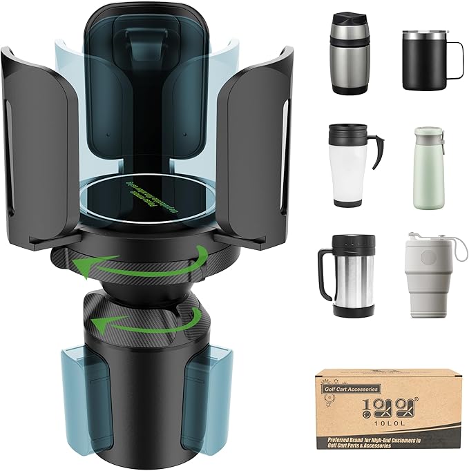 10L0L Upgraded 64oz Large Cup Holder Expander for Car, Expandable Cup Holder Adapter with Adjustable Base, Universal Compatible with Yeti, Hydro Flasks, Owala, Other Big Bottles Mugs Drinks