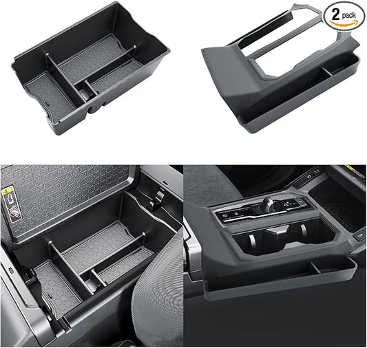 SKTU 2PCS for 2026 Toyota RAV4 Center Console Organizer for 2026+ Toyota RAV4 (LE/SE/XLE Premium/Woodland/XSE/Limited) Console Tray & Gear Shift Panel 2026 RAV4 Accessories Passenger Side Storage Box
