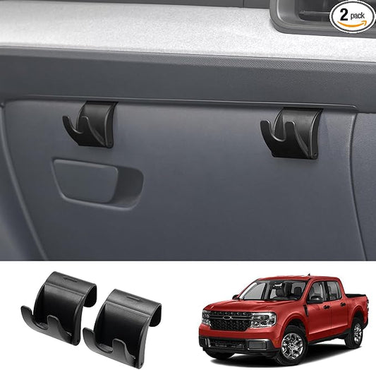 Mabett Glove Box Organizer Hooks for Ford Maverick 2026 2022-2025 Accessories, Snap-in Organizer Storage Hook Clips for Hanging Luggage Bag Umbrella Grocery Bag (Hooks)