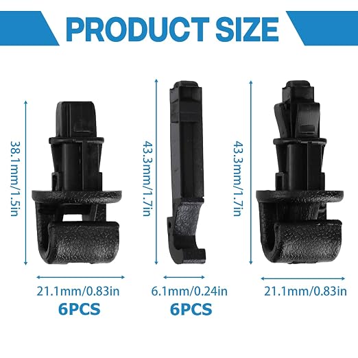 6 Pack Sunshade Hook Clips Replacement, Sun Shade Holder Compatible with 2005-2010 Select Model Sliding Door, Sunshade Clip Kit for Rear Side Windows, #83-715-SHJ-A21ZA 83715-SHJ-A21ZA