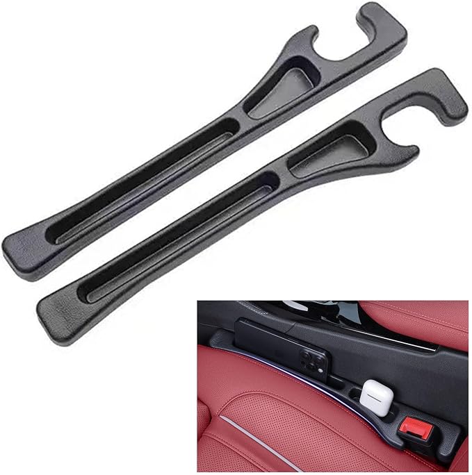 Car Seat Gap Filler Organizer-2 Pack, Universal Car Seat Gap Filler with Storage Slot, No Drop Seat Guard for Phones, Keys & Cards, Fit Car SUV Truck Fill The Gap Between Seat & Console