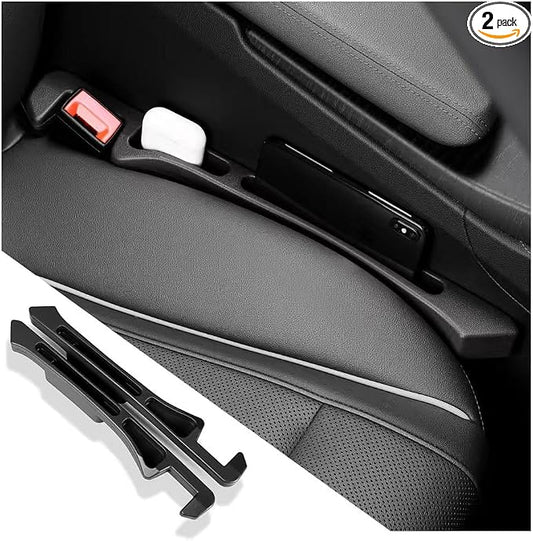 2PCS 2026 New Car Seat Gap Filler Organizer,Deepened No Drop Car Gap Seat Filler with Storage Slots & Reserved Charging Hole,Universal Cars Seats Gaps Plug Cars Interior Accessories