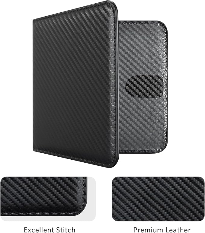 CoBak Car Registration and Insurance Holder - Small and Lightweight Vehicle Glove Box Car Organizer, Auto Truck Comparment Accessories Case for Essential Document, Driver Licens (Carbon Fiber Black)