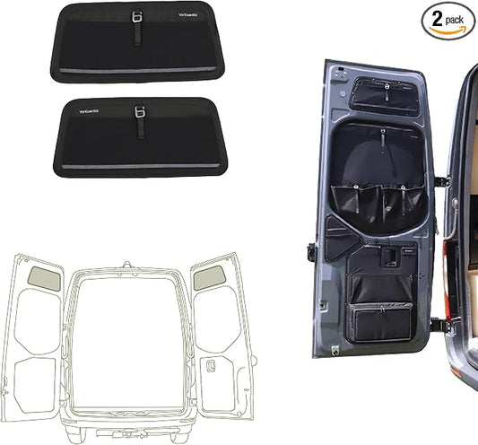 VanEssential Rear Door UPPER Storage Panels (Pair) Designed for Mercedes-Benz VS30 & NCV3 (Van Years 2007 to Current Model)