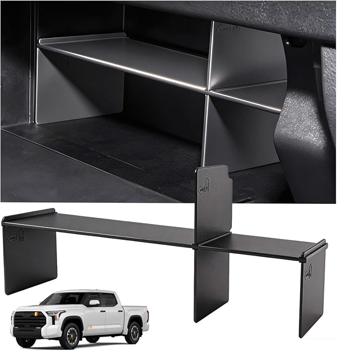 Glove Box Organizer Compatible with Toyota Tundra 2026 2025 2024 2023 2022, Interior Accessories Glove Box Compartment Insert Storage Dividers for 2022-2026 Tundra, Black