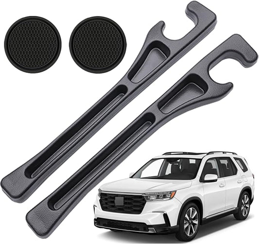 Pukonger Car Seat Gap Filler Compatible with Honda Pilot Accessories Seat Gap Plug Blocker with Storage Slot Organizer Non-Slip Car Cup Holder Coaster 2 Pack Black