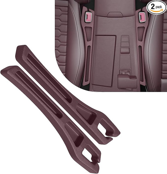 Car Seat Gap Filler Organizer, 2PCS Multifunctional Vehicle Fill Gap Blocker with Storage Slot Between Seat & Console, Anti-Drop Auto Interior Organization, Universal for SUV Truck Sedan(Red)