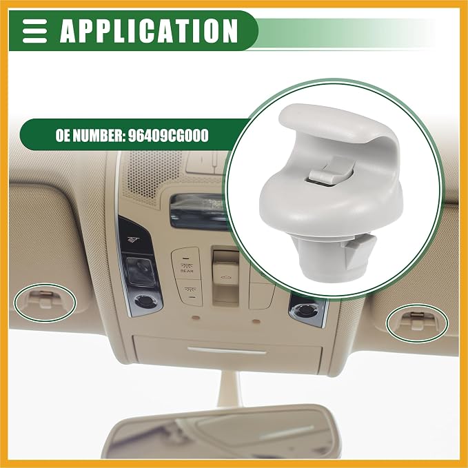 Car Sun Visor Holder Clip, Sun Visor Bracket Hook Clips Hanger, for Nissan Sentra 2015-2019, Plastic, No.96409CG000, Gray, 2pcs Replacement
