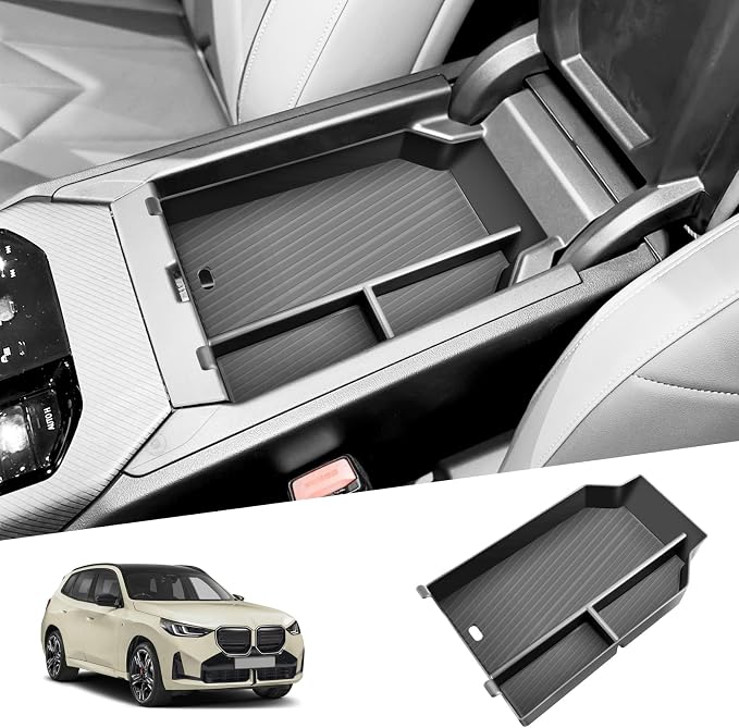 SHAOHAO for 2025 2026 BMW X3 Center Console Organizer Fit for 2025 2026 BMW X3 Accessories (30 xDrive, M50 xDrive) Console Tray 2025 2026 X3 Expand Space Storage Box Insert Tray