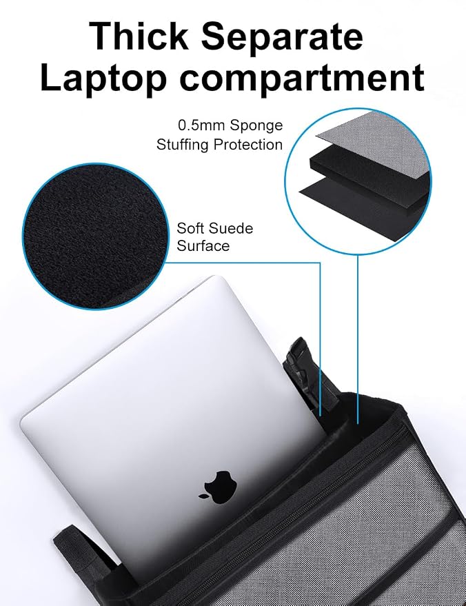 Smof Car Organizer for Front Seat, Passenger Seat, Backseat - Hanging Car Seat Storage Organizer,Multiple Pockets Car Seat Organizer with Separately Pokect for Laptop, Cup Holde & Travel Accessories