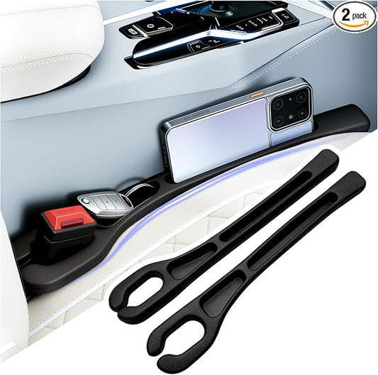 2PCS Car Seat Gap Filler Organizer,2026 New Car Seat Gap Plug with Storage Slot & Seatbelt Slot,Universal Cars Seats Crack Gaps Filler Stops Items from Falling Between Seats