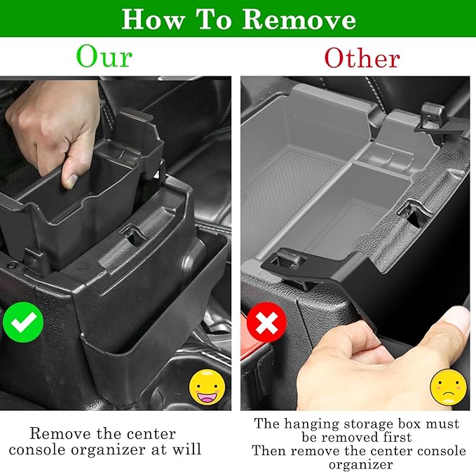 Eamplest 4PCS Center Console Organizer for 2018-2022 2023 Jeep Wrangler JL JLU and Gladiator JT Accessories Gear Shift Side Tray Organizer,Hanging Armrest Storage Box (Not for JK/JKU)