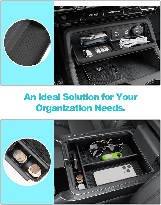 CDEFG 2Pcs for 2026 Honda Passport Center Console Organizer for 2026 Honda Passport Accessories Middle Console Drawer Storage Box Armrest Insert Tray