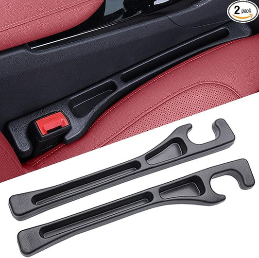 2 Pack Car Seat Gap Filler with Dual Slot Design, 2025 New No Drop Seat Guard for Cars SUV Trucks, Car Accessories Interior Prevent Stop Cellphone Wallet Keys Coins and Card from Dropping