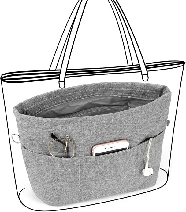 VANCORE Purse Organizer Insert for Handbags,Tote Bag Organizer Insert with Zipper Bag,Premium Handbag Organizer Inside Liner for Women