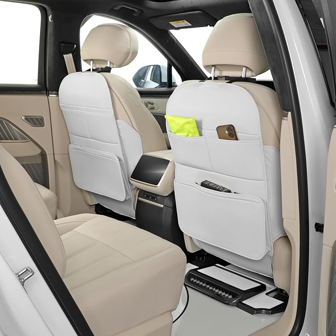 TAIKOO Seat Back Protector,Shields Seat Backs From Kicks and Adds Storage | kick mats back seat protector easy to install and clean, well-crafted, sturdy, durable and stylish.2 Pack