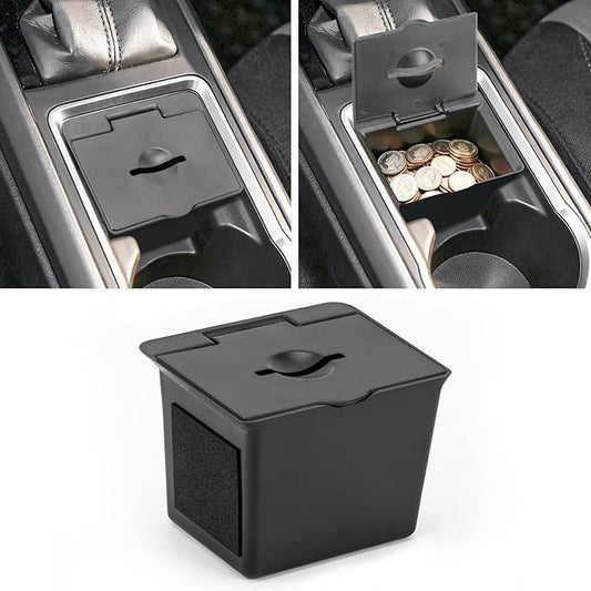 Coin Holder for 2016-2023 Toyota Tacoma, Black | Console Organizer Coin Tray with Top Slot, Drop Coins Without Opening Lid, Armrest Tray Divider, For Small Truck Essentials