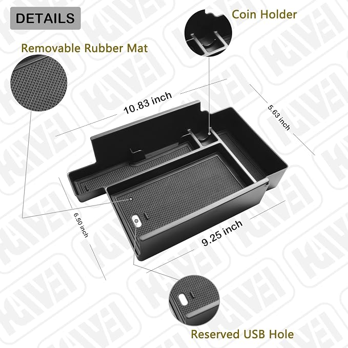HGWEI Center Console Organizer Tray Compatible with Nissan Pathfinder 2022 2023 2024 2025 2026 Interior Accessories Pathfinder Insert Middle Armrest Storage Glove Box Divider, Black