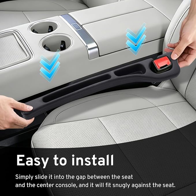 Car Seat Gap Filler Organizer for Toyota Corolla Camry Crown 2026 2025 2024 2023-2000 Plug with Storage Slot Strip No-Drop Seat Side Gap with Phone Holder - 2 Pack