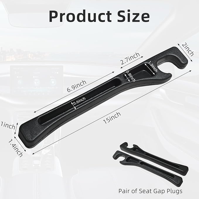 Car Seat Gap Filler Organizer, 2 Pack Seat Gap Plug with Storage Slot, No Drop Seat Guard for Cars & SUVs, Car Seat Accessories with Phone Holder, Universal Fit Fill The Gap Between Seat and Console