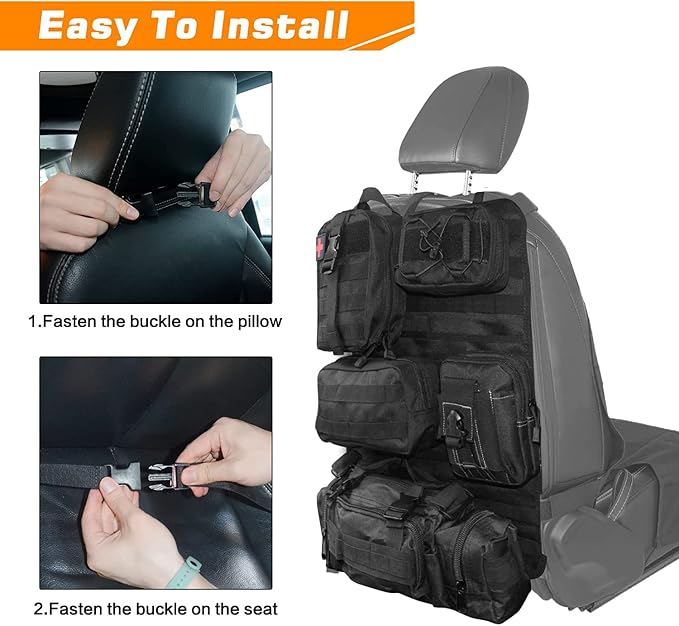 Z8 Tactical Front Seat Back Storage Bag/Hanger Bag Organizer with 5 Bags,Universal fits for All Vehicel