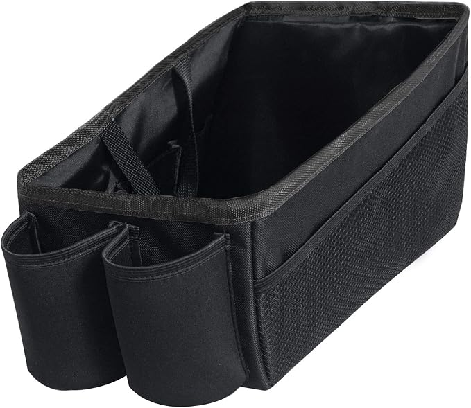 FH Group E-Z Travel Multi-Use Car Organizer with Cup Holders | Back Seat Storage Black